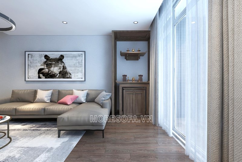 Ghế sofa góc da hiện đại